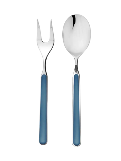Shop Mepra Fantasia 2-piece Serving Fork & Spoon Set In Blue