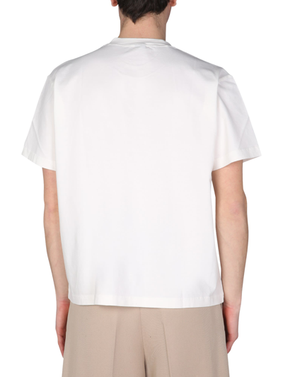 Shop Sunnei T-shirt With Logo Print In Bianco
