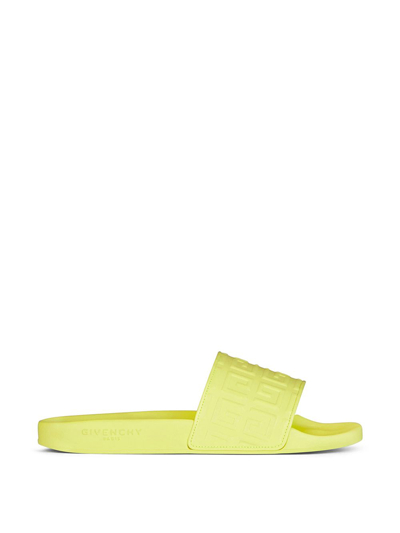 Shop Givenchy Slide 4g Flat Sandal Flourescent Yellow