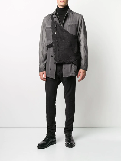 Boris Bidjan Saberi Stripe-detail Mid-rise Trousers In Black