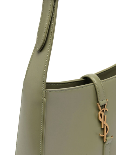 Shop Saint Laurent 5a7 Logo-plaque Shoulder Bag In Green