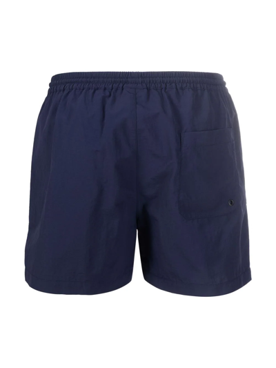 Msgm Bermuda Logo Neri In Blue