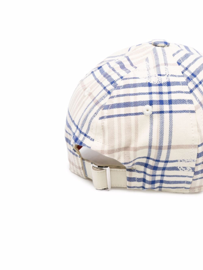 Shop 424 Checked Logo-embroidered Cap In Neutrals
