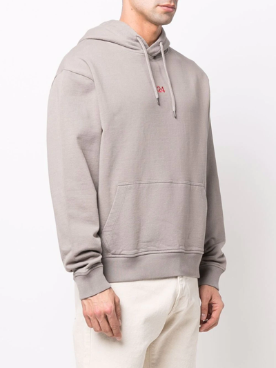 Shop 424 Logo-embroidered Hoodie In Grey