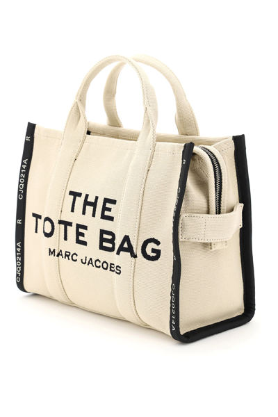 Shop Marc Jacobs (the) The Jacquard Traveler Tote Bag Small In Beige,black