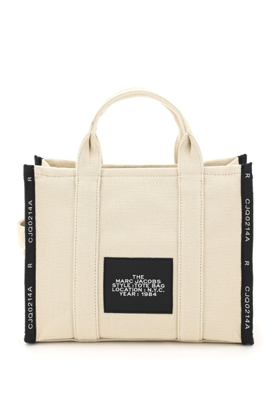 Shop Marc Jacobs (the) The Jacquard Traveler Tote Bag Small In Beige,black
