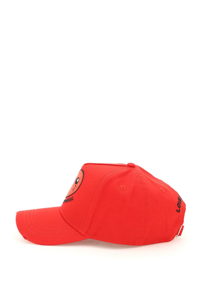 Shop Dsquared2 'heart Me' Baseball Cap In Red