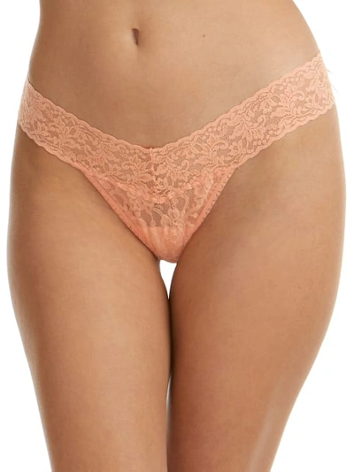 Shop Hanky Panky Signature Lace Low Rise Thong In Orange Blossom
