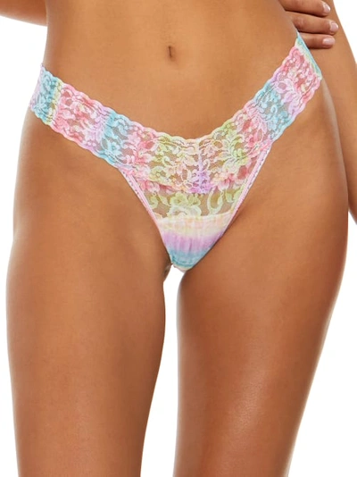 Shop Hanky Panky Signature Lace Low Rise Printed Thong In Bohemian Stripe