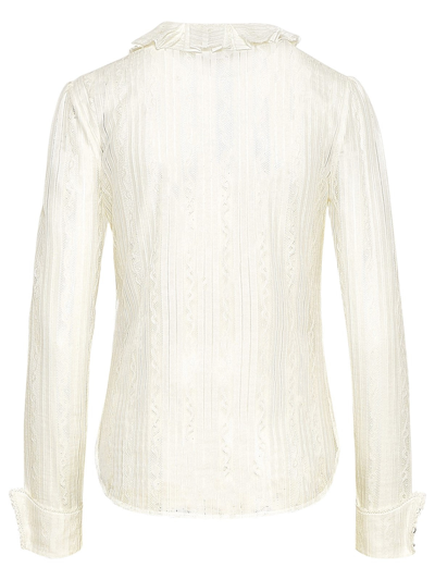 Shop Saint Laurent White Cotton Lace Shirt