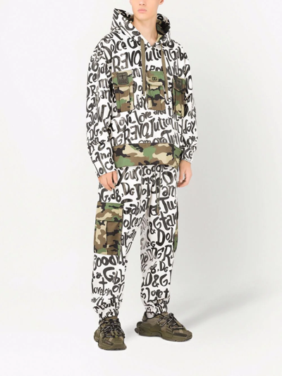 Shop Dolce & Gabbana Graphic-print Camouflage Hoodie In Weiss