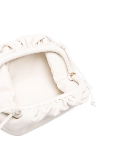 Shop Bottega Veneta Mini Leather Pouch Bag In White