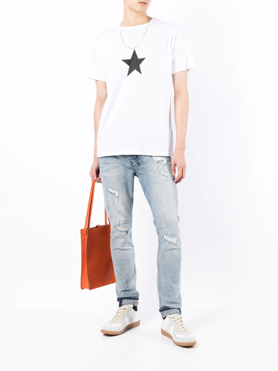 Shop Agnès B. Coulos Star-print T-shirt In White