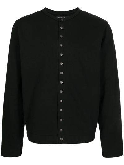 Shop Agnès B. Press-stud Cotton Cardigan In Black