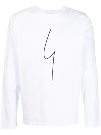 Shop Agnès B. Coulos Long-sleeved T-shirt In White