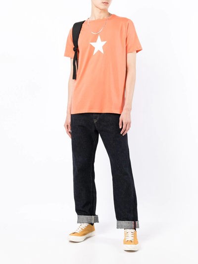 Shop Agnès B. Brando Star-print T-shirt In Orange