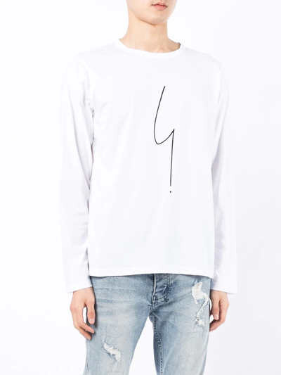 Shop Agnès B. Coulos Long-sleeved T-shirt In White