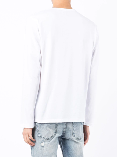 Shop Agnès B. Coulos Long-sleeved T-shirt In White