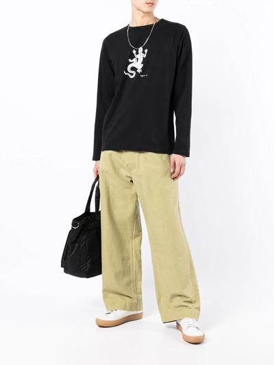 Agnès B. Coulos Lizard-print T-shirt In Black
