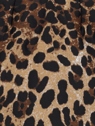 Dolce & Gabbana Short Leopard-design Jacquard Skirt In Brown