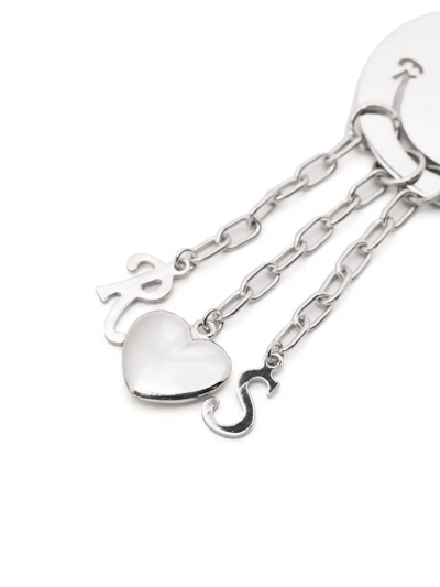 Raf Simons Smiley Face Sterling Silver Pendant In Silver