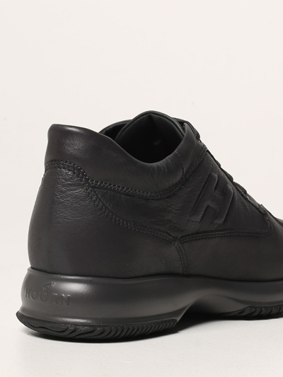 Shop Hogan Sneakers Interactive H  Sneakers In Faded Leather In Black