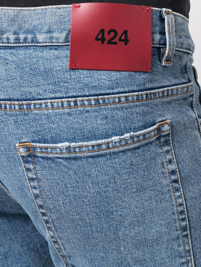 Shop 424 Sliim Fit Denim Jeans In Blue