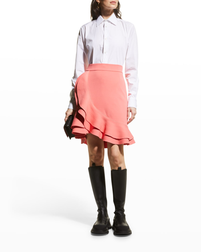 Shop Alexander Mcqueen Draped Ruffle Mini Skirt In Pink