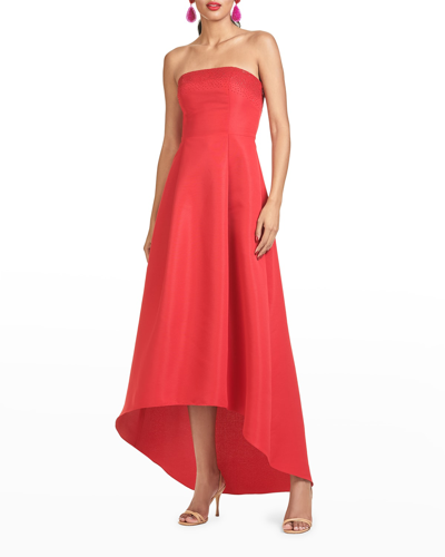 Shop Sachin & Babi Blake Strapless Gown W/ High-low Hem In Cherry Red