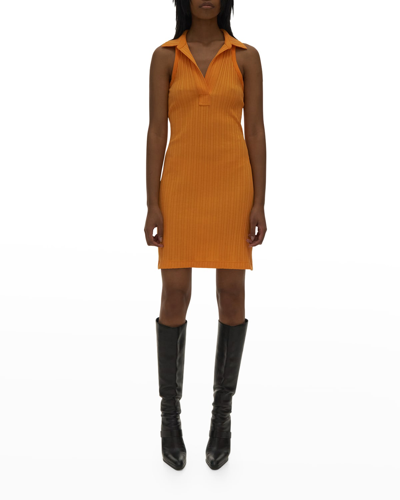 Shop Helmut Lang Polo Sleeveless Mini Dress In Apricot