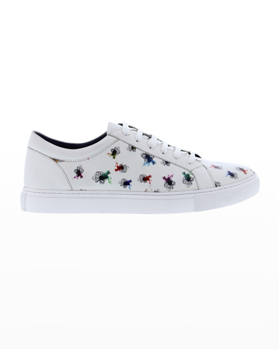 Shop Robert Graham Men's Cuttlefish Multicolor Leather Low-top Sneakers In White