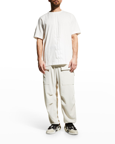 Shop Y-3 Men's Tonal 3-stripes Crew T-shirt In Core White