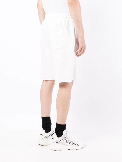 Shop Domrebel Embroidered-logo Shorts In White