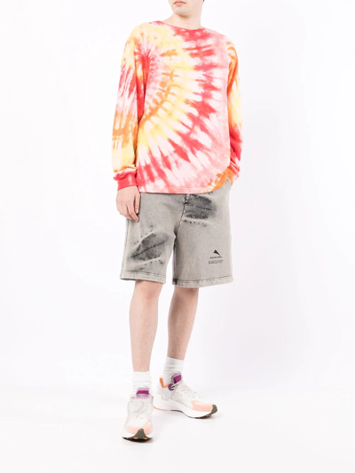 Mauna Kea Stonewashed Logo-print Shorts In Grey