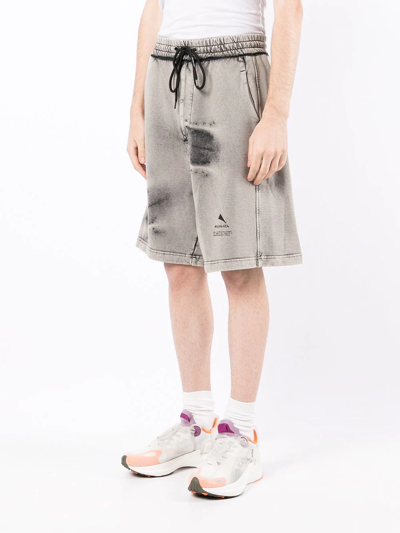 Shop Mauna Kea Stonewashed Logo-print Shorts In Grey