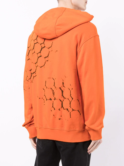 Shop Mauna Kea Workers Bee Print Hoodie In Orange