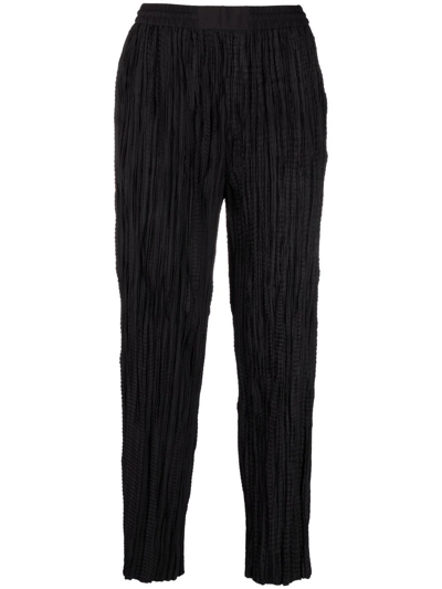 Shop Mcq By Alexander Mcqueen Micro-pleated Design Trousers In Black