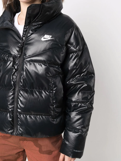 Shop Nike Chest Logo-print Jacket In Black