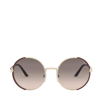 Shop Prada Pr 59xs Pale Gold / Brow In Schwarz