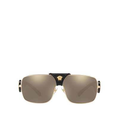 Shop Versace Ve2207q Gold Male Sunglasses