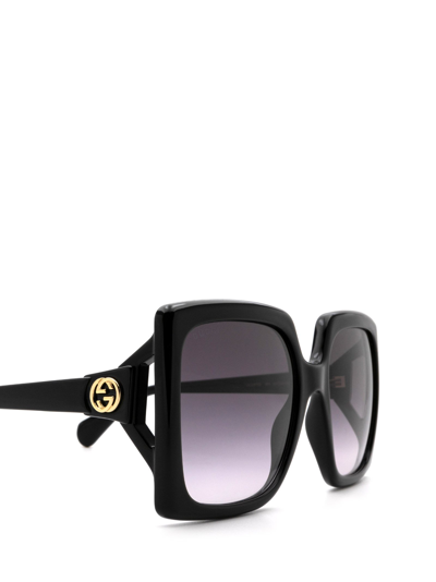 Shop Gucci Gg0876s Shiny Black Female Sunglasses