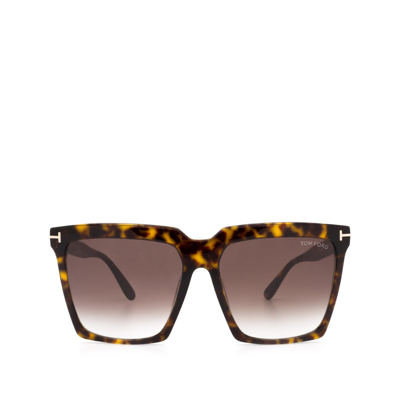 Shop Tom Ford Ft0764 Dark Havana Fe In Braun