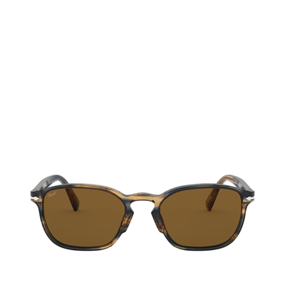 Shop Persol Po3234s Striped Brown & Grey Male Sunglasses
