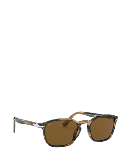 Shop Persol Po3234s Striped Brown & Grey Male Sunglasses