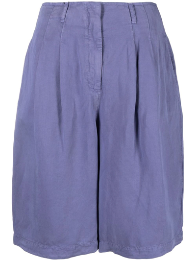 Shop Emporio Armani Knee-length Wide-leg Shorts In Blue