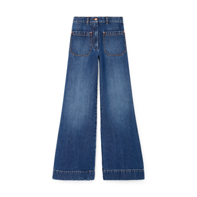 Shop G. Label Kaplan Vintage Flare Jeans In Dark Denim