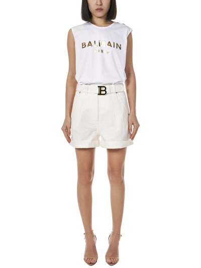 Shop Balmain Paris T-shirt In White