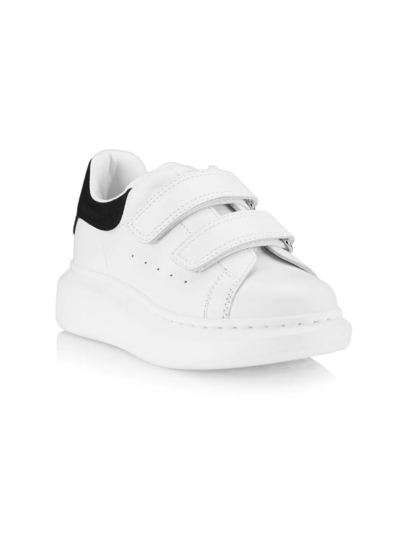 Shop Alexander Mcqueen Little Kid's & Kid's Leather Oversize Sneakers In White Black