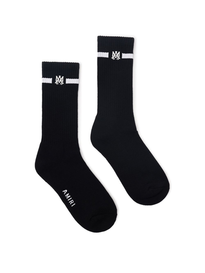 Shop Amiri Small Solid Ma Socks Black