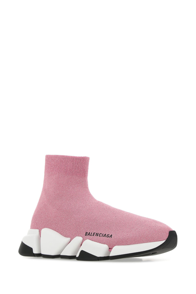 Shop Balenciaga Pink Stretch Nylon Speed 2.0 Sneakers Nd  Donna 38